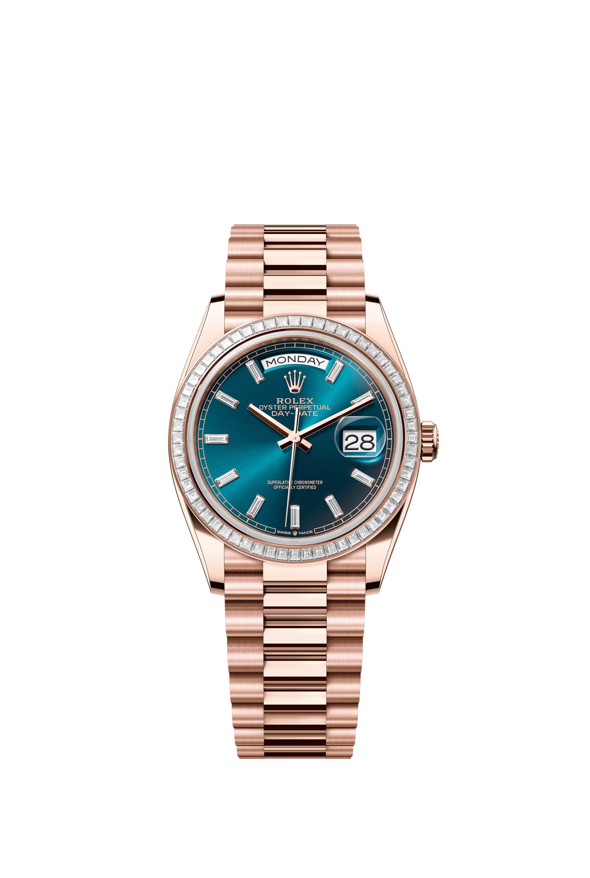 Rolex Day-Date 36mm Oyster, Everose gold si diamante Ref. 128395TBR