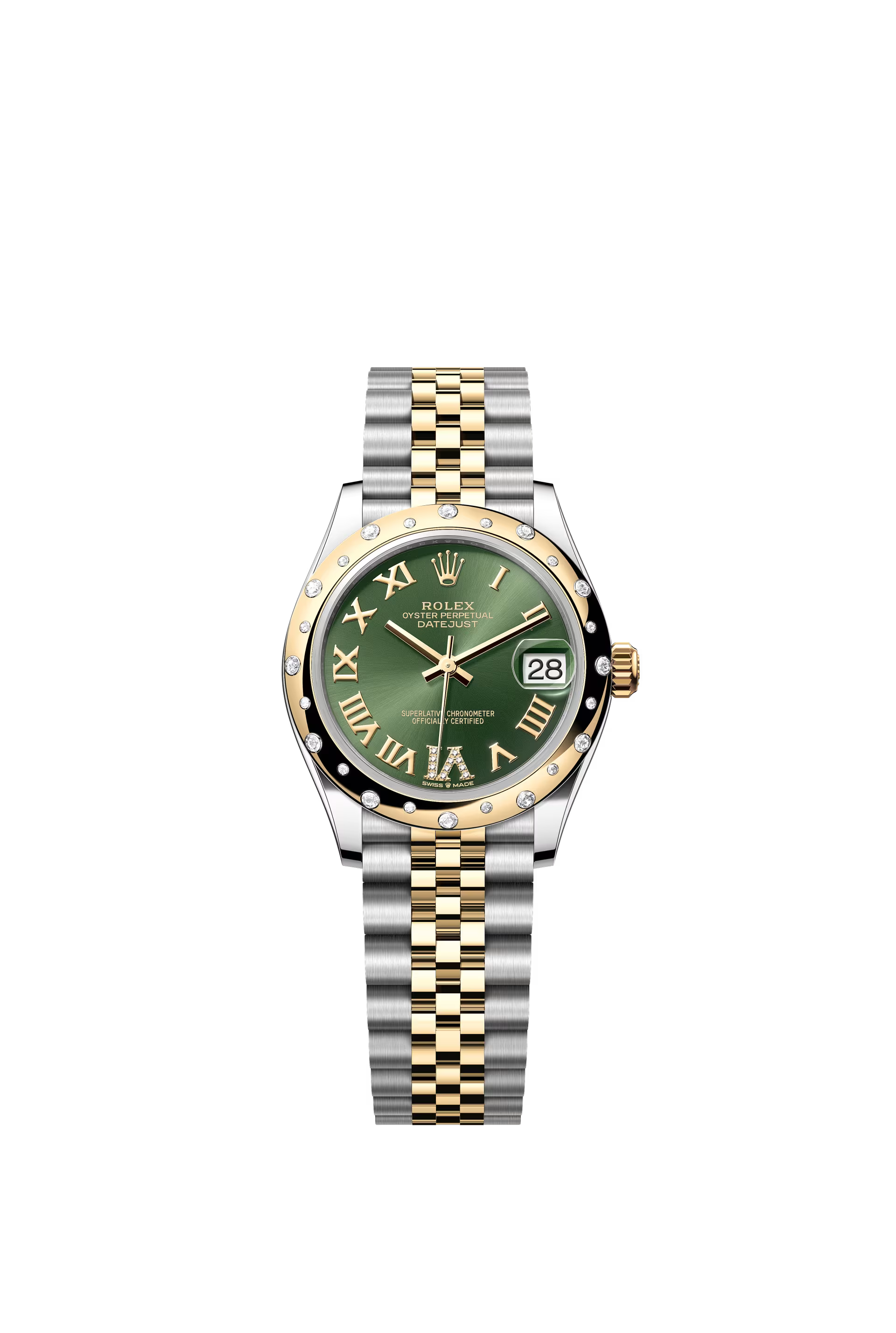 Rolex Datejust 31mm Oyster, yellow gold si diamonds Ref. 278343RBR