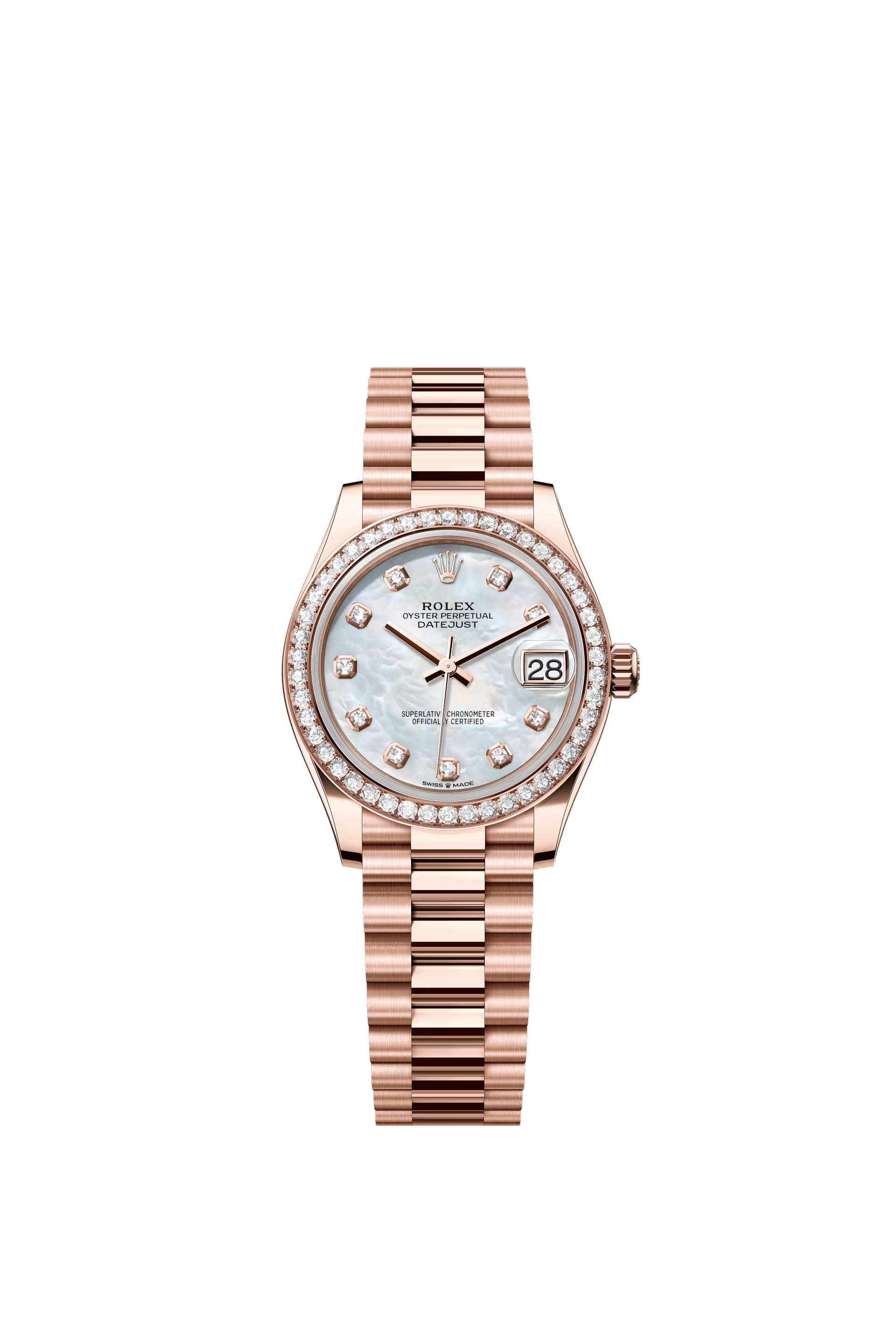 Rolex Datejust 31mm Oyster, Everose gold si diamante Ref. 278285RBR